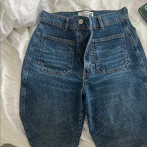 High-Waisted Blue Denim Jeans